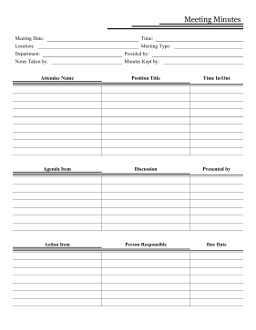 Meeting Minutes Form