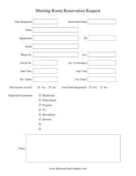 Meeting Room Reservation Request