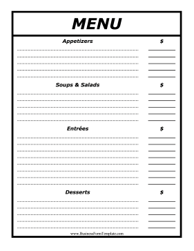 Menu Template