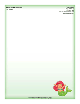 Mermaid stationery design