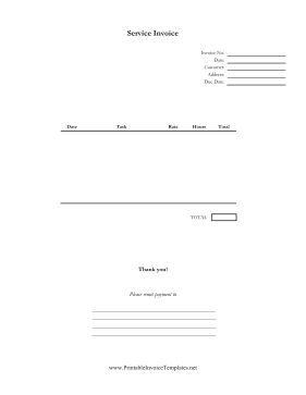 Minimalist Service Invoice Template