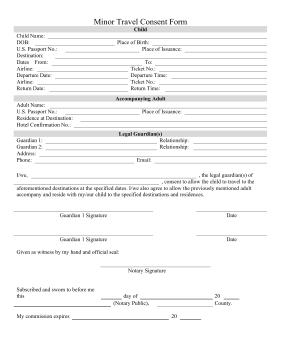 Minor Travel Consent Form