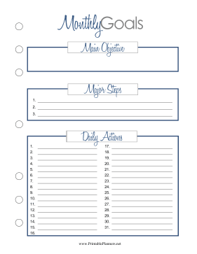 Monthly Goal Planner