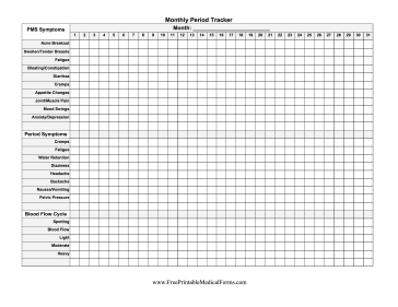 Monthly Period Tracker