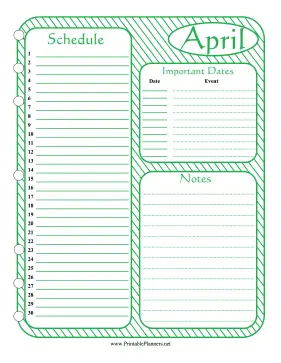 Monthly Planner April