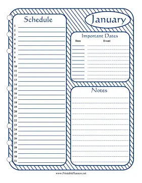 Monthly Planner January