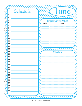 Monthly Planner June