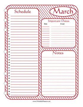 Monthly Planner March