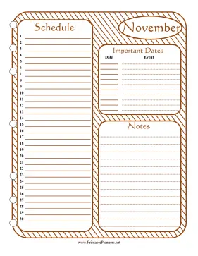 Monthly Planner November