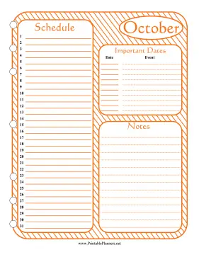 Monthly Planner October