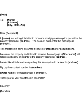 Mortgage Assumption Letter