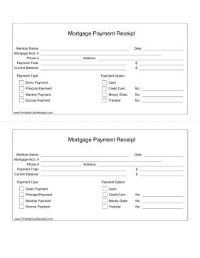 Mortgage Receipt