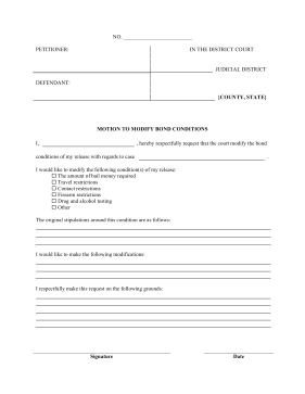 Motion To Modify Bond Conditions