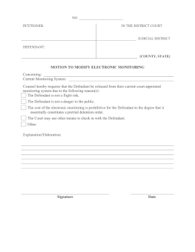 Motion To Modify Electronic Monitoring