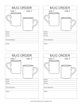 Mug Order Form Template