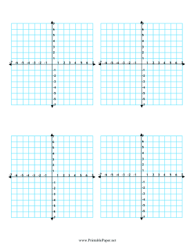 Printable Multiple Coordinate Graphs 4-per-Page