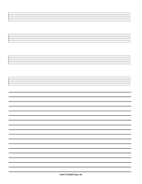 Printable Music Paper with Annotations at Bottom