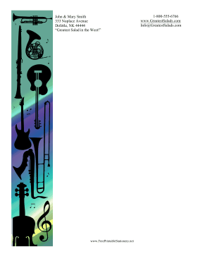 Musical Instruments Silhouette Stationery stationery design