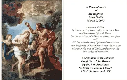 My Baptism Card (2 per page)