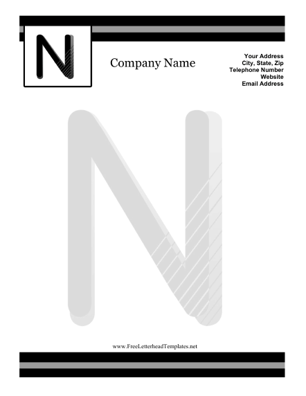 N Monogram Letterhead