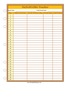 NaNoWriMo Tracker