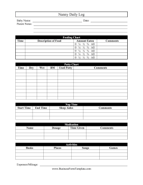 Nanny Daily Log