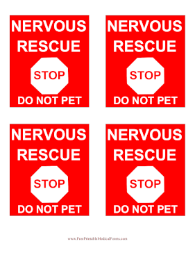 Nervous Rescue Tag Do Not Pet