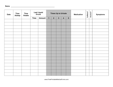 Night Urination Log