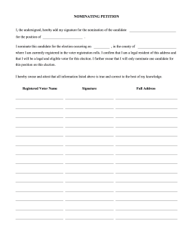 Nomination Petition