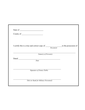 Notary Copy Certification Form