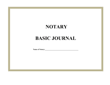 Notary Journal Single Page