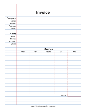 Notepaper Invoice Service Template