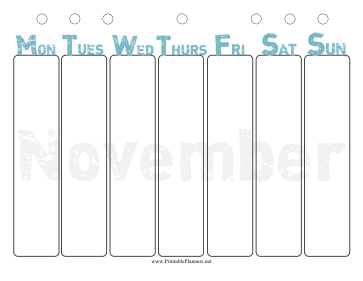 November Weekly Planner