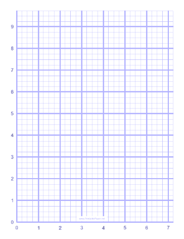 Printable Numbered Grid Paper with Index Lines, 4 lines per inch