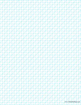 Printable Oblique Graph Paper 0.25 Inch