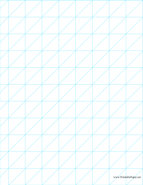 Printable Oblique Graph Paper 1 Inch