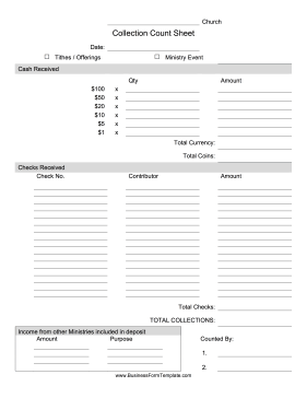 Offering Count Sheet