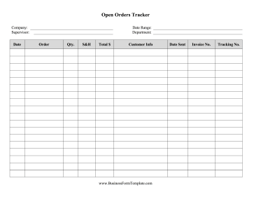 Open Orders Tracker