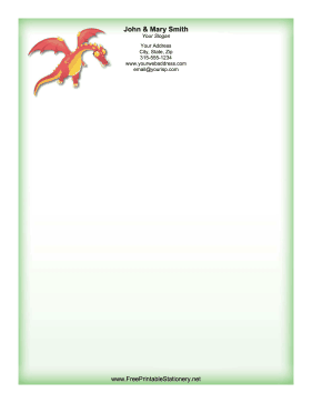 Orange Dragon stationery design