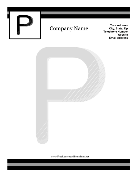 P Monogram Letterhead