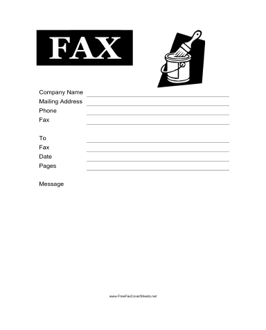 Paint fax cover sheet