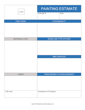 Painting Estimate Template