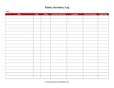 Pantry Inventory Log