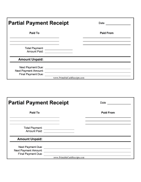 Partial Payment Receipt