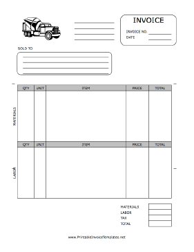 Paving Invoice Template