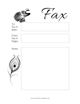 Peacock fax cover sheet