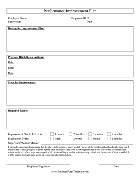 Performance Improvement Plan