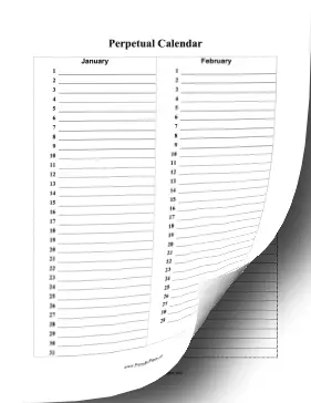 Printable Perpetual Calendar