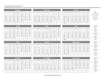 Perpetual Calendar 7