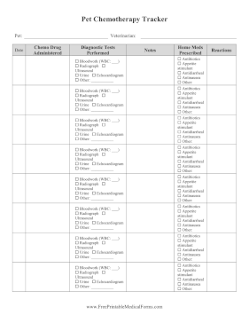 Pet Chemotherapy Tracker